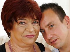 KiloVideos presents: Granny enjoys to ride on a young dick