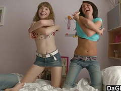 KiloVideos presents: Lesbian teen couple seduce a guy