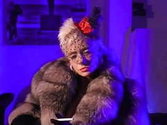 KiloVideos presents: Vanessa fetish fully clothed heels nylons garter furs bcbg