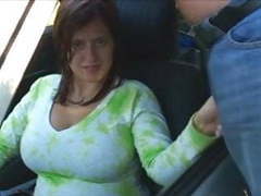 KiloVideos presents: Busty boobiekat car blowjob through window