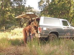 KiloVideos presents: Almost busted outdoor naked fuck by the forest under the sun