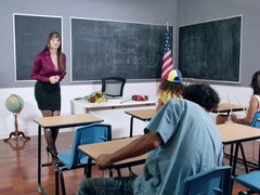 KiloVideos presents: Stunning teacher wearing stockings gets fucked in the class room - sarah lace, Couple, Hardcore, Pornstars, MILF, Long Hair, Pussy Licking, Lingerie, Stockings, Nylon, Blowjob, Anal, Pussy, Shaved Pussy, Cowgirl, Big Tits, Fake Tits, Teachers