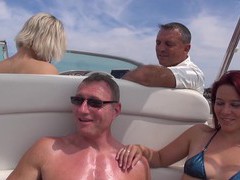 KiloVideos presents: Hot ass blondie britney drops her clothes for sex on the boat, Group Sex, Hardcore, Outdoor, Reality, Yacht, Foursome, Bikini