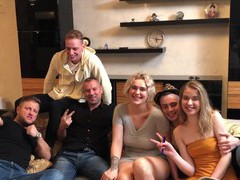 KiloVideos presents: Group fucking on the sofa with tattooed eva stone & yara phoenix