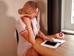 KiloVideos presents: German nurse lauren help guy with sex to get a sperm sample