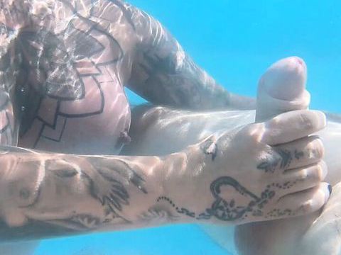 KiloVideos presents: Underwater bj pool fun with the creampies