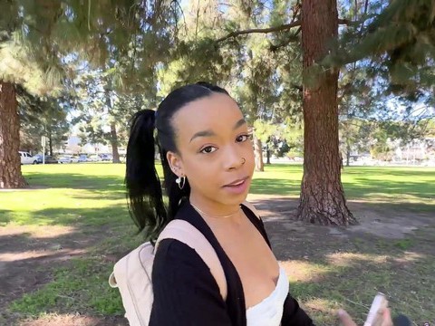 KiloVideos presents: Provocative ebony freya kennedy spreads legs for a white shaft
