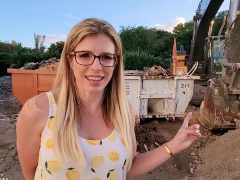 KiloVideos presents: Outdoors video of sexy blonde wife cory chase with glasses