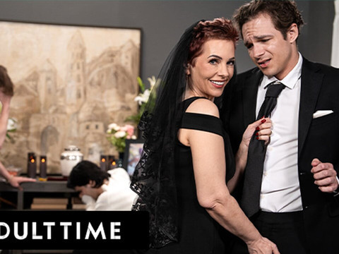 KiloVideos presents: Adult time - horny tattooed gilf ruby lynne caught fucking big dick stud during her hubby's funeral!