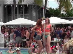 KiloVideos presents: Topless dancing amateurs at a pool party