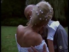 KiloVideos presents: Naughty bride taken outdoors by two guys