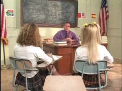 KiloVideos presents: Schoolgirls on the desk having teacher sex