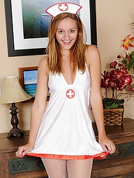 KiloVideos presents: Slutty and horny teen nurse Chandler Fay strips naked