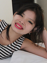 KiloVideos presents: Ass-horny Thai amateur fingers asshole and gets stuffed by white cock