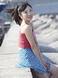 KiloVideos presents: Asian teen Chisaki Morito demonstrates her tiny tits and demonstrates her exposed body outdoors